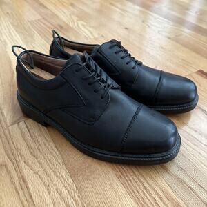 Franco Fortini Mens 11 Shoes Black Leather Wingtip Oxfords Kipp $160 - 220